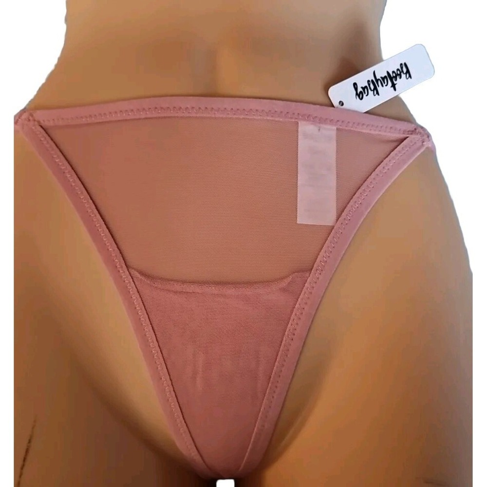 Bootay Bag Women's Mesh Band Star Thong Underwear Dusty Rose Color Sz. Sm NWT